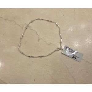 New Old Stock Sterling Silver Bead & Bar Italian Bracelet 9"